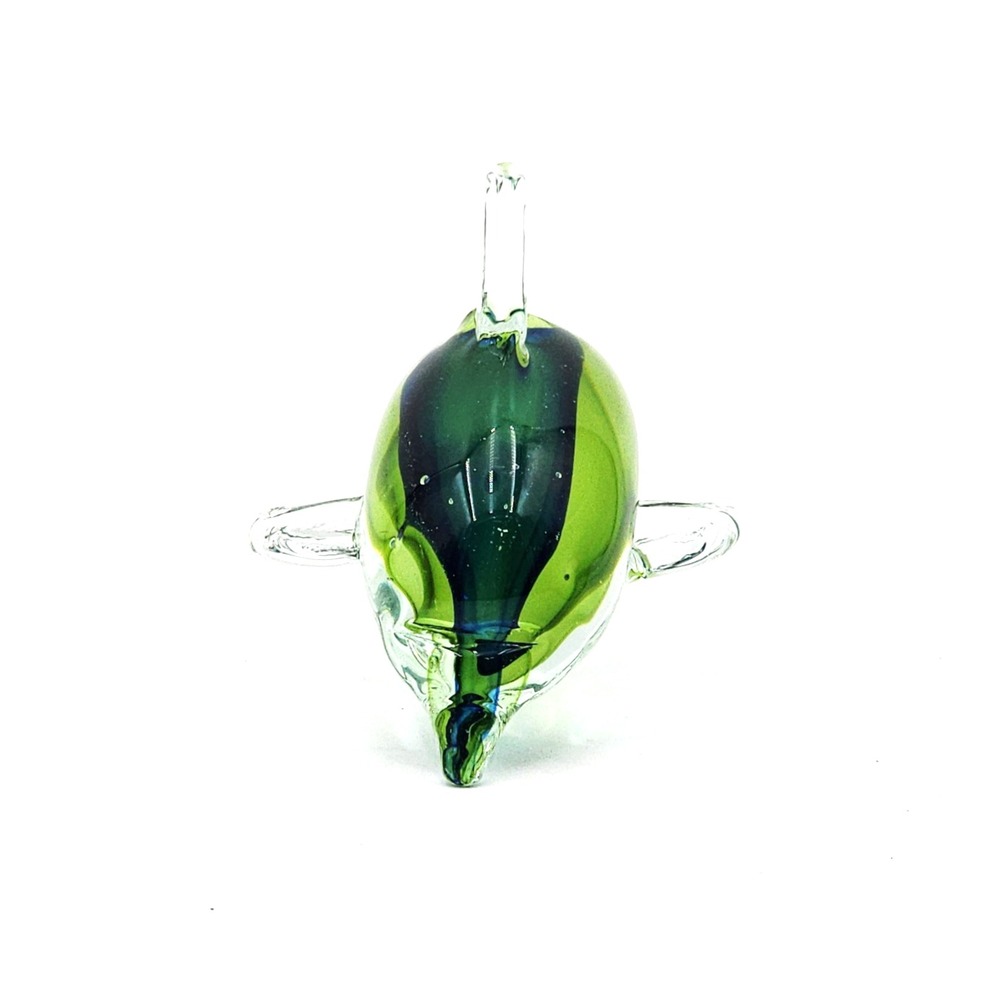 Vintage Murano Sommerso Glass Dolphin Figurine Blue Green Italian Art Glass 6" - Picture 2 of 8